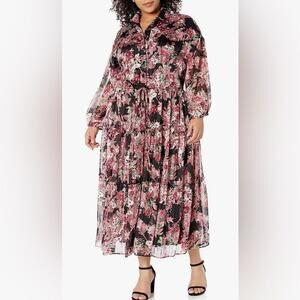 TAYLOR TIERED FLORAL METALLIC LONG SLEEVE SIZE‎ 22W